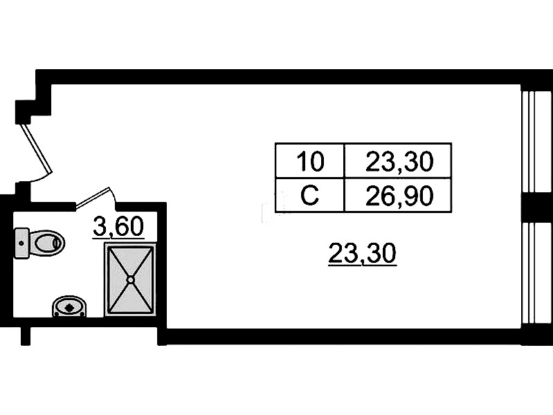 Квартира студия 26.9 м², 9/9 эт., Апарт-отель «Апарт отель Well»